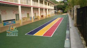 幼儿园室外地面材料铺装透水地坪案例